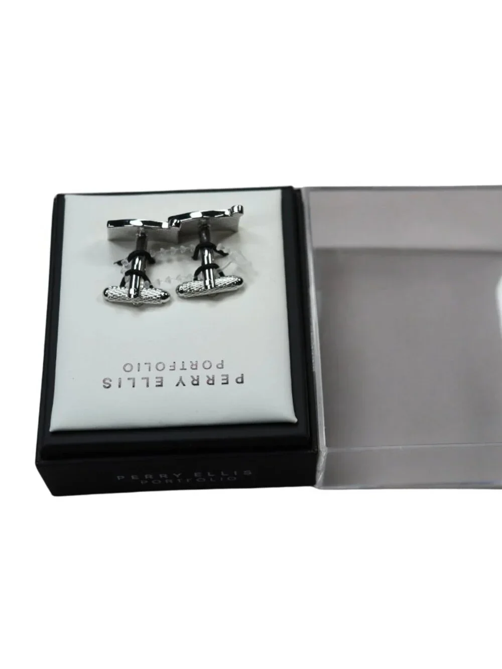 Perry Ellis American Flag Patriotic Whale Back Novelty Men's Cufflinks NIB